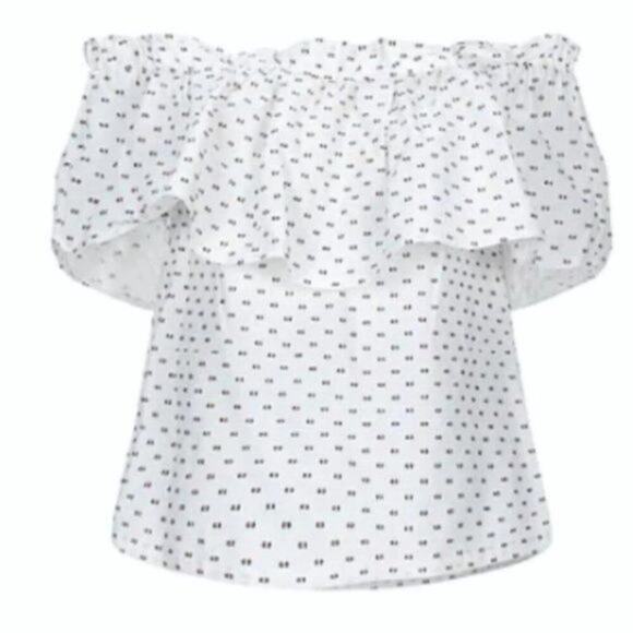 Baum und Pferdgarten white ruffled blouse white size 10 - Picture 2 of 6